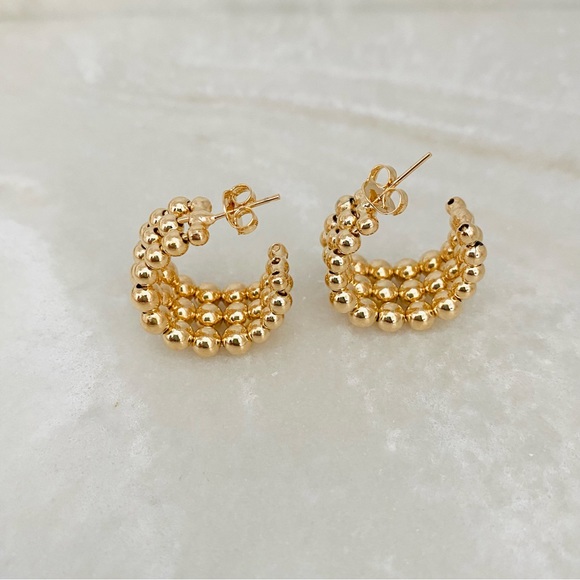 Triple Hoop Earrings - Picture 3 of 7